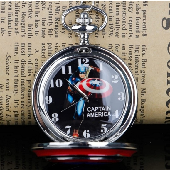 New Captain America pocket watch. Many others available - Picture 2 of 4